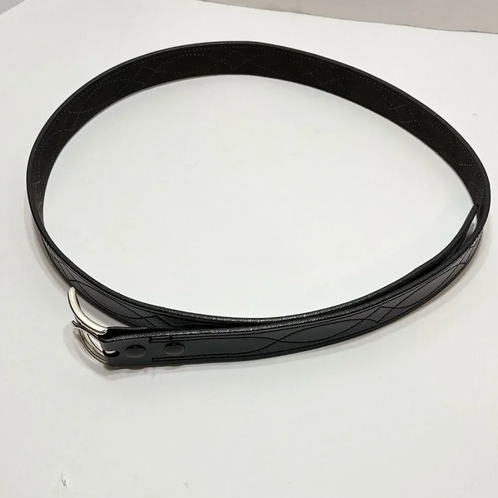 Desantis Fancy Stitched Lined Belt Leather 1.5 Inch Wide Model B27, 38